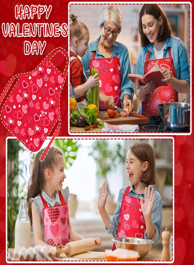 mzfoo 4 Pack Valentines Aprons - Heart Aprons for Women - Red - Large - Image 5