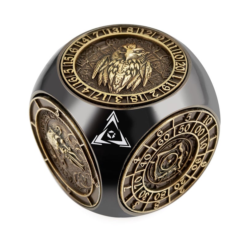 Haxtec Spinner Dice 7-in-1 Metal DND Dice Set Black Gold Unique Gamer Gifts Fidget Spinner Metal D&D Dice Valentines Day Gamer Gifts DND Gift TTRPG Dungeon Masters & RPG Collector's - Image 1