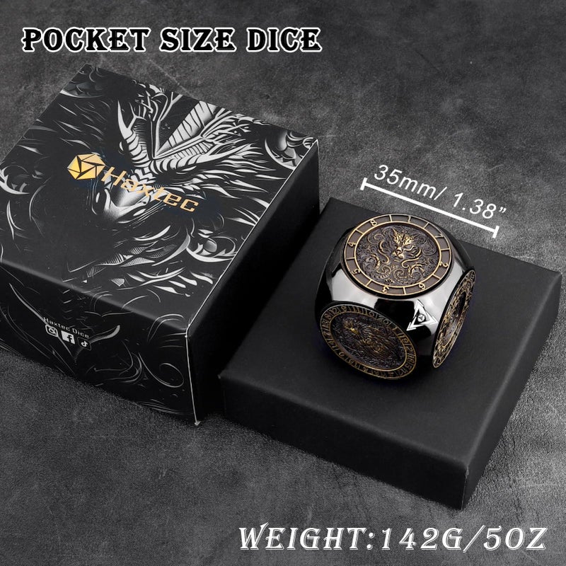 Haxtec Spinner Dice 7-in-1 Metal DND Dice Set Black Gold Unique Gamer Gifts Fidget Spinner Metal D&D Dice Valentines Day Gamer Gifts DND Gift TTRPG Dungeon Masters & RPG Collector's - Image 5