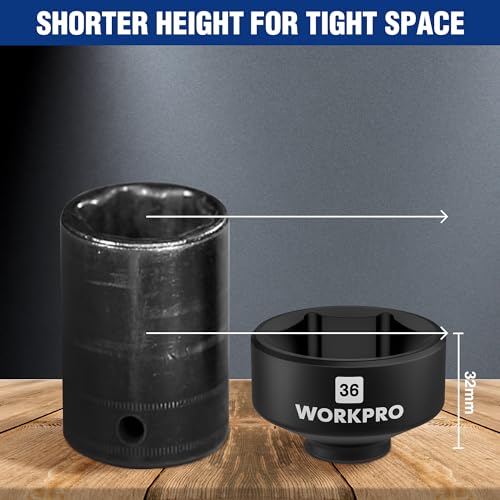 WORKPRO 36mm Oil Filter Socket Wrench, Oil Filter Removal Tool, Oil Filter Change Set, Ideal for Some Ford F250, BMW, Mini, Volvo, Audi, VW, Porsche Vehicles - Image 5