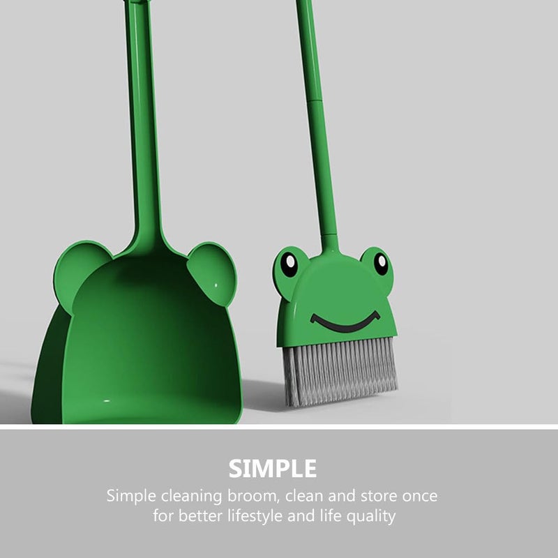 Educational Frog Shaped Toy Broom For Kids Pretend Play Plastic Cleaning Set - Image 5