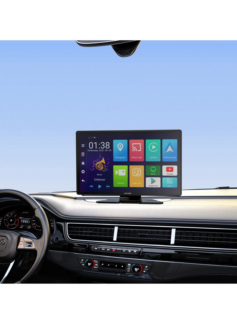 بورودو شاشة تابلت أندرويد كار بلاي 9 بوصة ووسائط متعددة وتسجيل فيديو غير محدود / نظام تشغيل أندرويد 10 / إير بلاي وأندرويد كاست ميرورينغ / ذاكرة 4 جيجابايت + 64 جيجابايت / ذاكرة وصول عشوائي 4 جيجابايت + 64 جيجابايت - أسود - Image 5