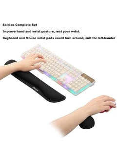 SCIENISH Memory Foam Wrist Rest Pad And Mouse Wrist Rest Support Cushion For Working Gaming Office Computer Laptop Mac Set Of 2  - Image 4