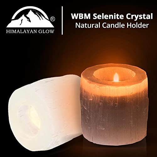 Himalayan Glow Selenite Crystal Candle Holder, Tea Light, Crystals and Healing Stones, Reiki, Chakra Decorative Candlestick Holder for Healing & Meditation -2 Lbs - Image 2
