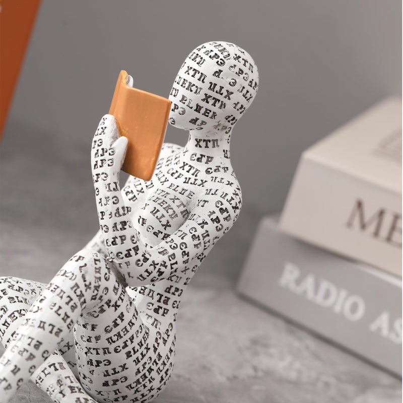 GRAPMKTG Home Decor Pulp Reading Women Thinker Statue Aesthetic Sculpture Room Decor Modern Abstract Decoration on Shelf Table Desk for Living Room Office Bedroom K - Image 5