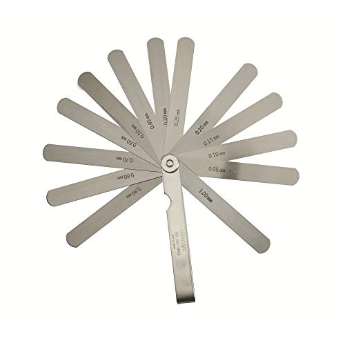 Mitutoyo 184-305S Thickness Feeler Gage Set, Straight Leaves, 0.05-1mm Thickness, 100mm Length, 13 Leaves - Image 1