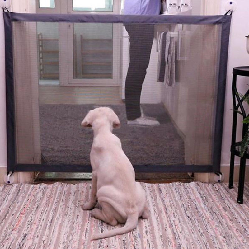 Dog Safety Gate Pet Safe Mesh Fence Portable Folding Baby Safety Gate Install Anywhere 110*72CM - Image 1