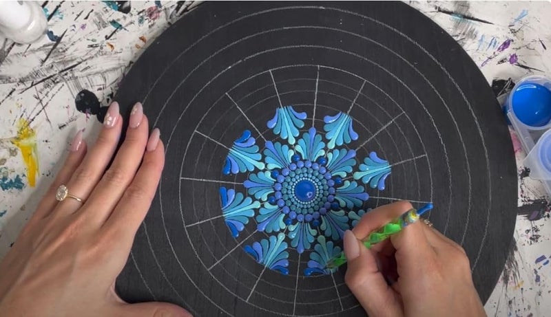 Definite Mandala Art Kit for Circle MDF Paintings Hobby (Pack of 5 MDF Board, 10 Acrylic Colors & 13 Dotting & Circle Tools) - Image 5