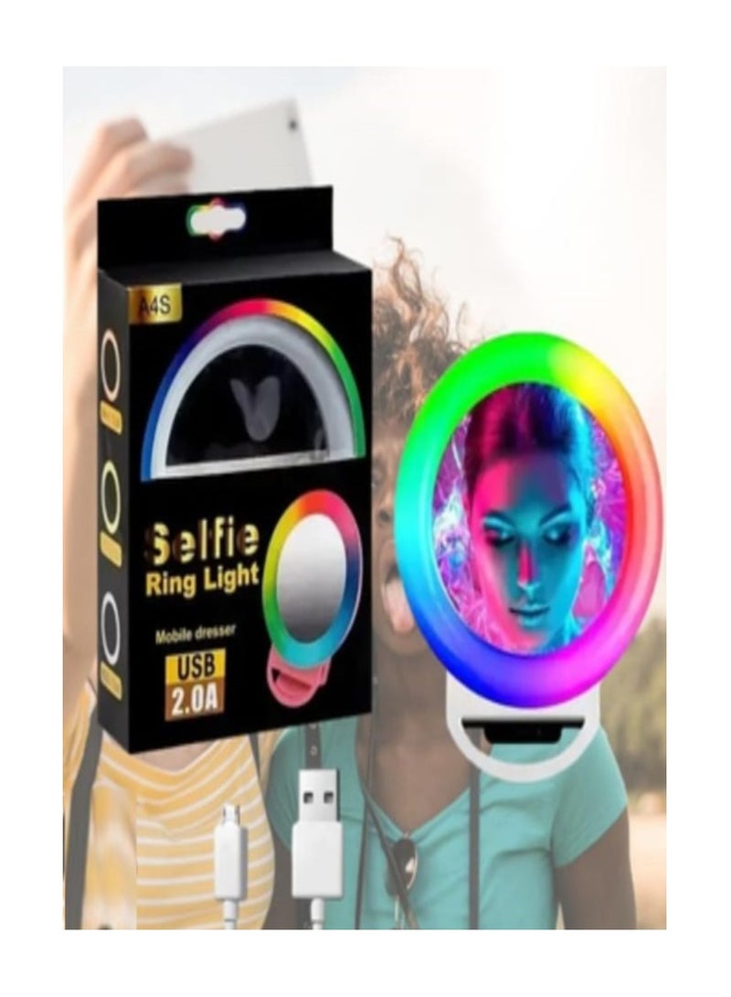 Ring Light Selfie for Mobile Phone Rechargeable LED Camera Light for Video Shooting, Laptop Lamp for Video Conference (All Color Light and Flash - Image 2