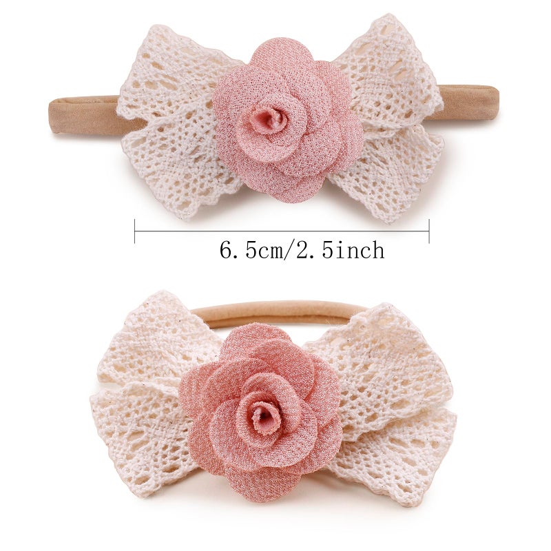 BFNAAgirl Baby Girl Floral Headband Nylon Flower Crown Elastic Hairband 3pcs Hair Accessories Gift for Girls (9561) - Image 4