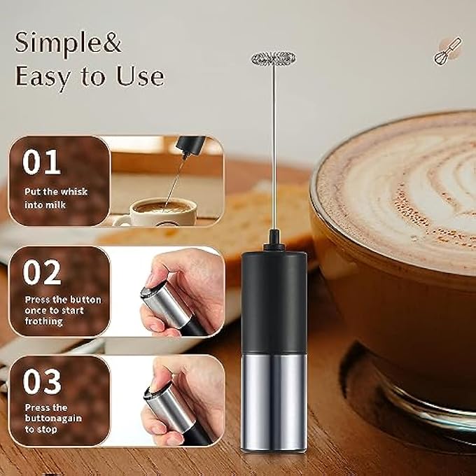 إكسفور خفاقة حليب كهربائية محمولة قوية تعمل بالبطارية لتحضير القهوة واللاتيه والماتشا والشوكولاتة الساخنة والمزيد - Image 5
