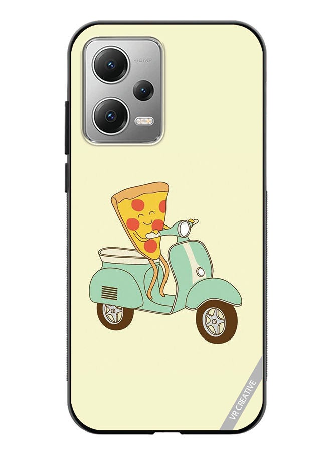 VR CREATIVE Protective Case Cover For Xiaomi Redmi Note 12 Pizza Riding Scooter Design Multicolour - Image 1