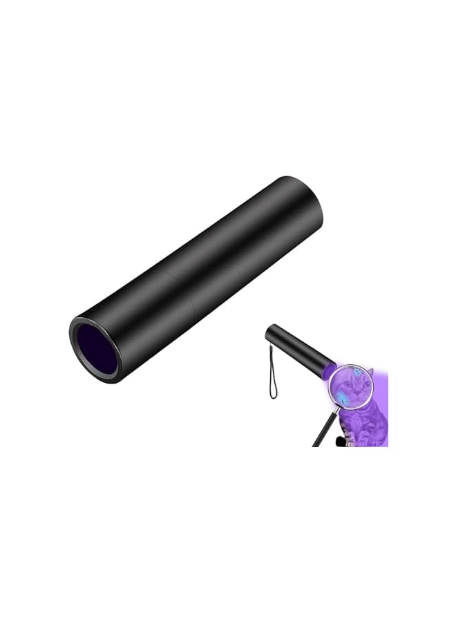 promass UV Flashlight, 365nm Flashlight Black Light, Portable Handheld Cat Ringworm Detector lamp, 5 Modes Pocket Flash Light, Black Light Ringworm for Dog Cat Care and Resin Curing (Black) - Image 2