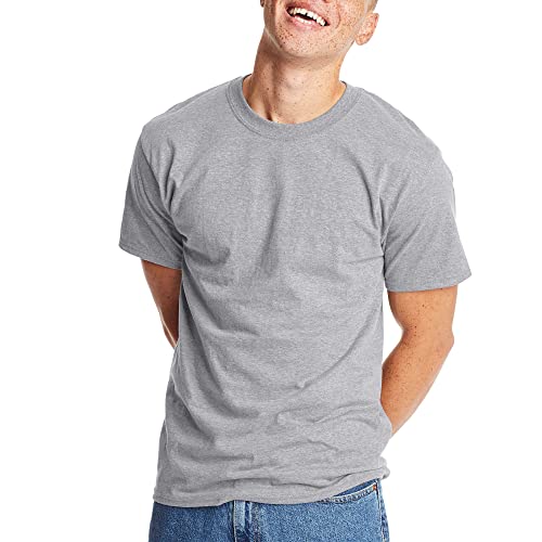 Hanes Mens Beefyt T-shirt, Heavyweight Cotton Crewneck Tee, 1 Or 2 Pack, Available In Tall Sizes Fashion-t-shirts, Light Steel - 1 Pack, XX-Large US - Image 1