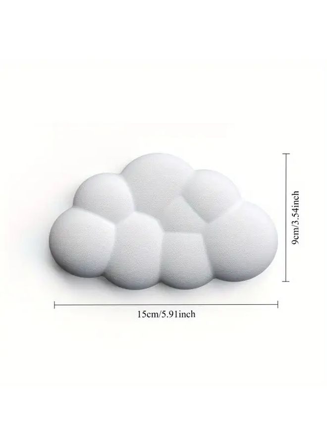 Cloud Shaped Memory Foam Wrist Rest With Silicone Mouse Pad Short White - Image 2