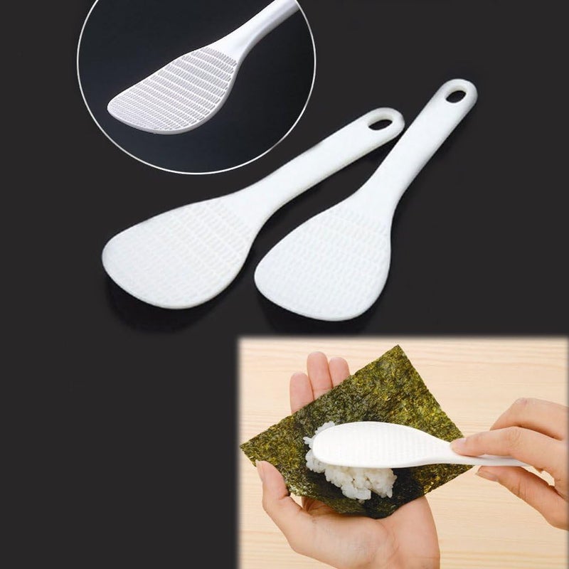 2 Pcs Mini Non-stick Rice Spoon, White Cute Rice Paddle for Sushi