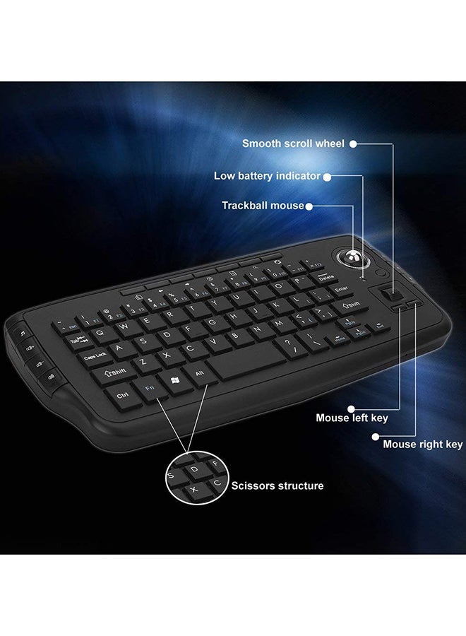 NIBEMINENT Wireless Keyboard Remote Control For Android TV With Trackball Mouse Black - Image 3