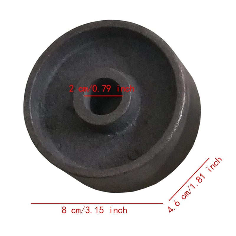 Gralara Front Wheel Replacement Metal Caster with 20mm Hole for 3T Horizontal Floor Jacks Accessory, 80mm - Image 3