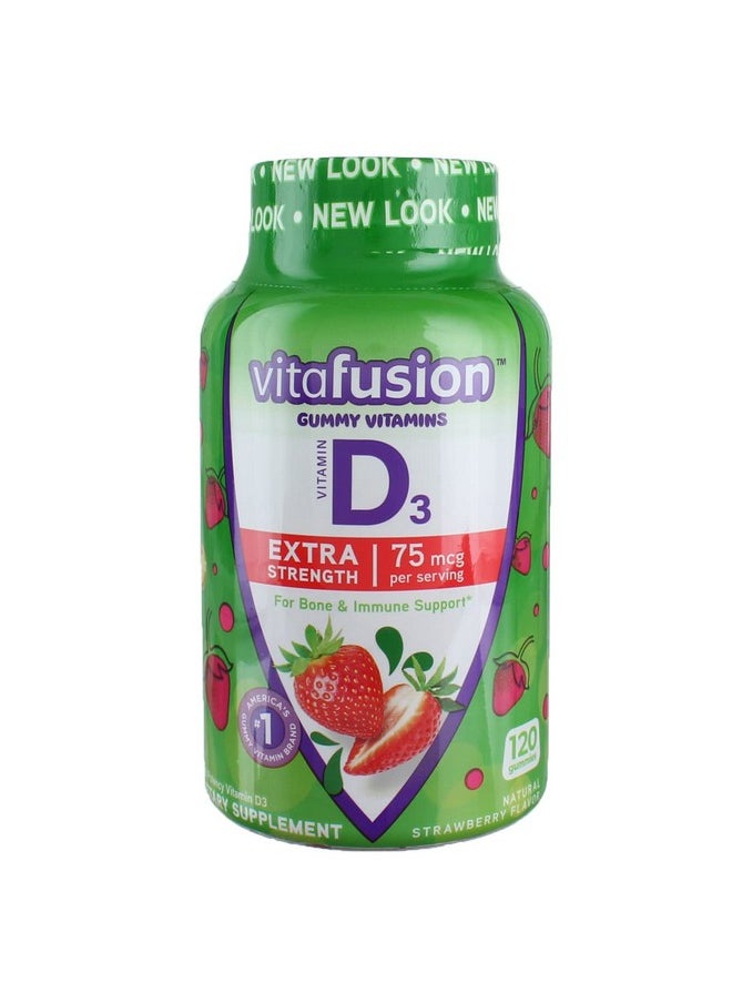 Vitafusion - Extra Strength D3 Gummies Natural Strawberry 120 Ea (Pack Of 2) - Image 1