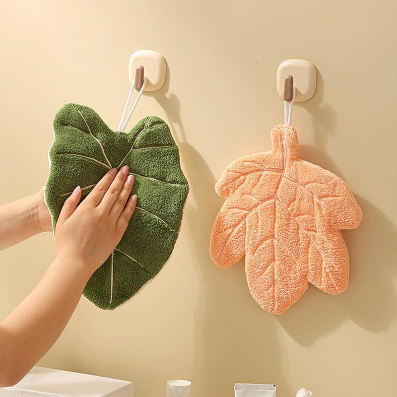 Decorative Designs Hand Towel Corals Fleece Materials Fast Drying Hanging Rope for Preschool Home Travel Use Space Saving Hand Towel - Image 3