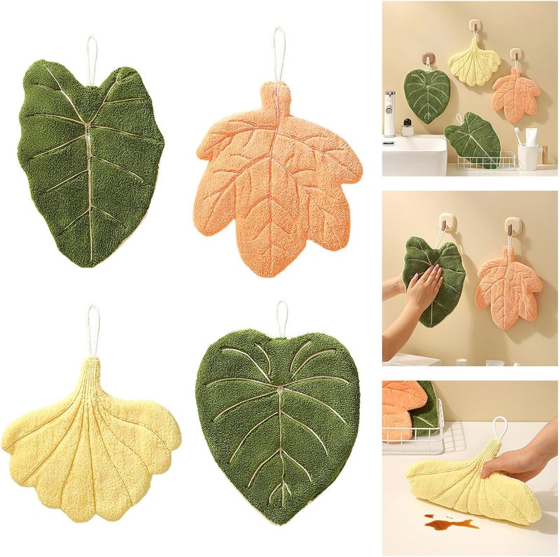 Decorative Designs Hand Towel Corals Fleece Materials Fast Drying Hanging Rope for Preschool Home Travel Use Space Saving Hand Towel - Image 2