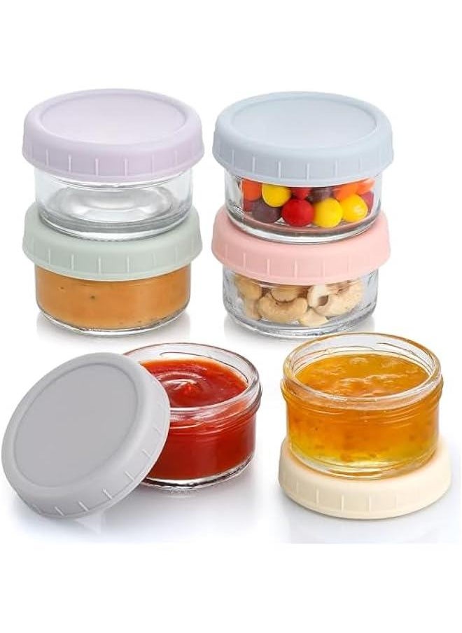 HOOKOR - 【6 Pack】 Salad Dressing Container To Go, 2.7 oz Glass Small Condiment with Lids, Dipping Sauce Cups Set, Leakproof Reusable for Lunch Box Work,Picnics and Travel - Image 1