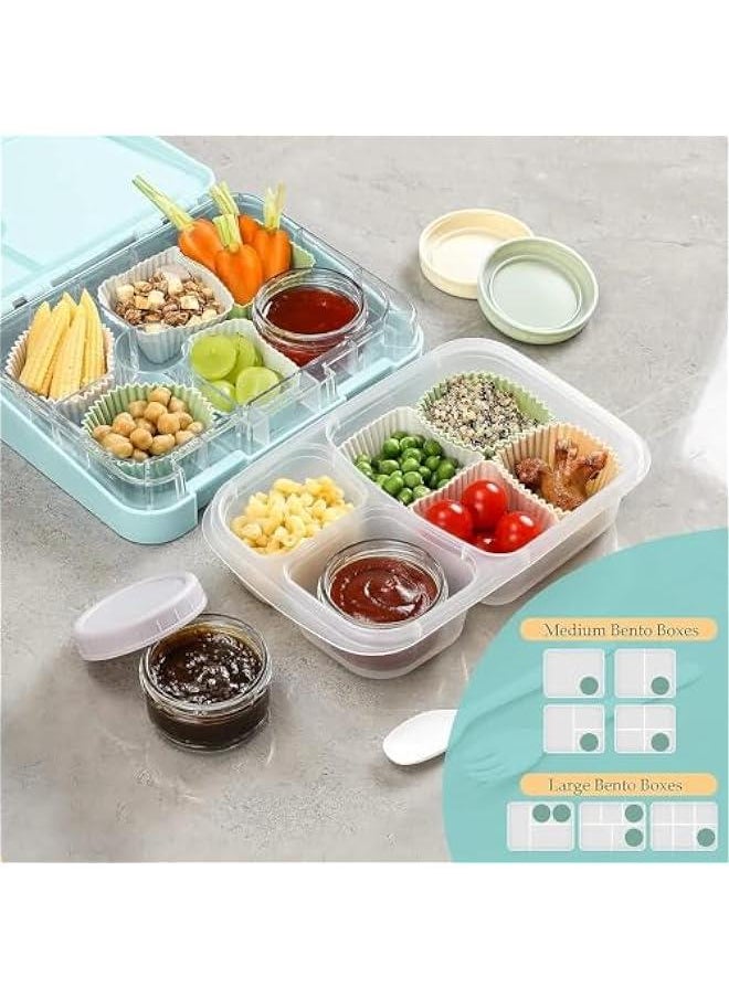 HOOKOR - 【6 Pack】 Salad Dressing Container To Go, 2.7 oz Glass Small Condiment with Lids, Dipping Sauce Cups Set, Leakproof Reusable for Lunch Box Work,Picnics and Travel - Image 1