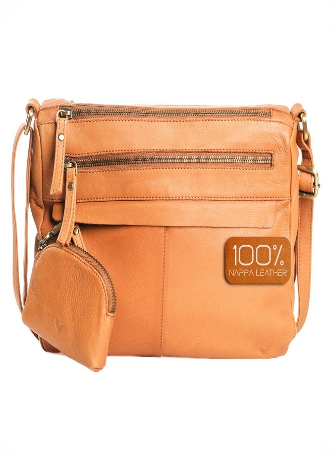 Lavalen Leather Crossbody Bags for Women -Leather Cross Body Bag for Woman -Small Handbag with Large Capacity & Many Zippers - Image 1