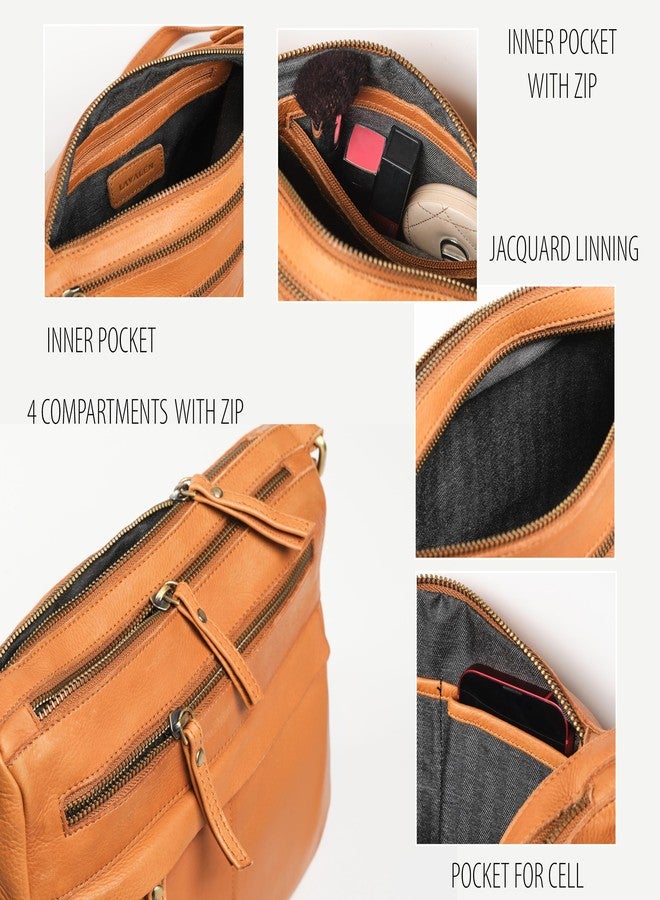 Lavalen Leather Crossbody Bags for Women -Leather Cross Body Bag for Woman -Small Handbag with Large Capacity & Many Zippers - Image 5