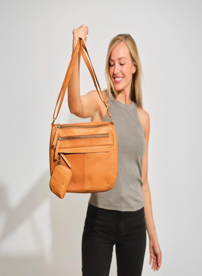 Lavalen Leather Crossbody Bags for Women -Leather Cross Body Bag for Woman -Small Handbag with Large Capacity & Many Zippers - Image 3