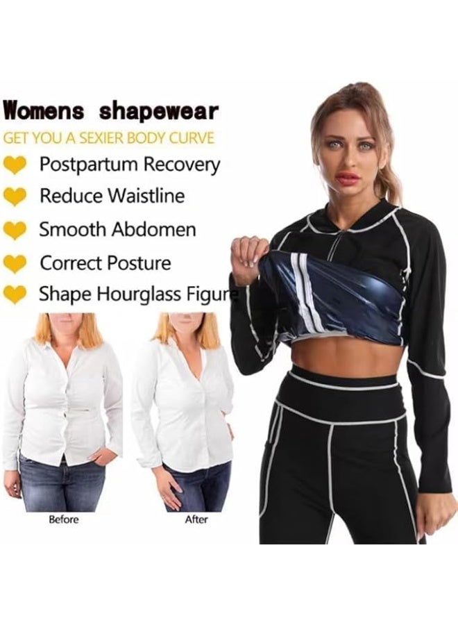 انسجام بدلة ساونا نسائية - طقم من قطعتين (جاكيت + بنطلون) - نسيج فاخر لتحسين التعرق وتشكيل الجسم - Image 5