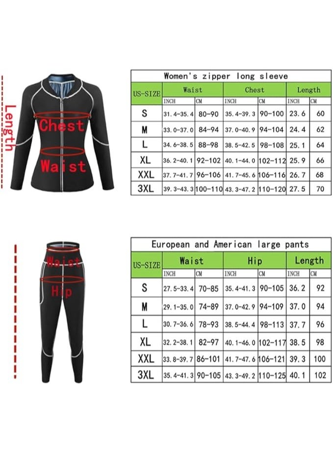 انسجام بدلة ساونا نسائية - طقم من قطعتين (جاكيت + بنطلون) - نسيج فاخر لتحسين التعرق وتشكيل الجسم - Image 4