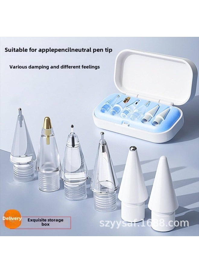 Generic - Apple Replacement Pen Tip For Applepencil1/2 Generation Pro Universal Pen Tip Silent Needle Pencil Tip-Specifications:6 Pack 2h Nib*6 - Image 1