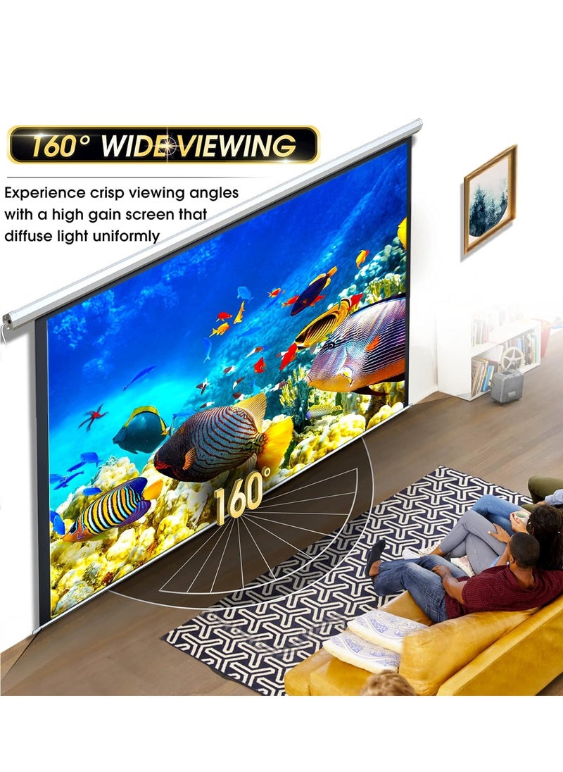Flash Hawk 84 Inch 4:3 Wall Mount Electric Projector Screen Motorized Projection Curtain with Remote Control For Business/School/Office/Meeting  - Image 5