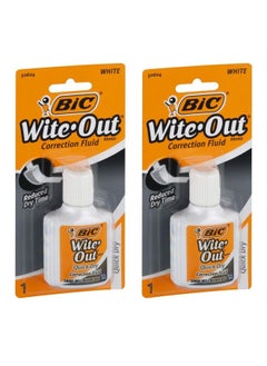 Bic Quickdry Wite Out Correction Liquid With Foam Brush .7Oz (2Pack)  - Image 1