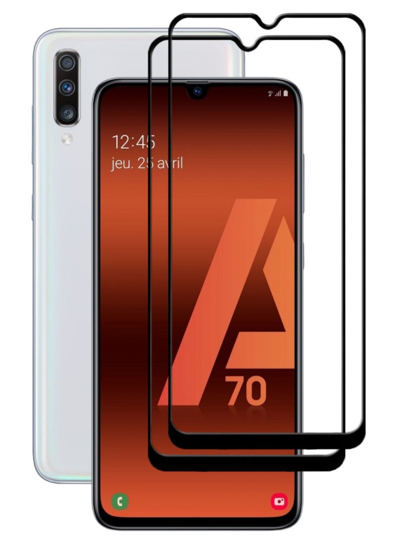 ACLIX 2 Pieces Antistatic ESD Dustproof Premium Quality High Definition Tempered Glass Screen Protector Designed For Samsung Galaxy A70 - Image 1