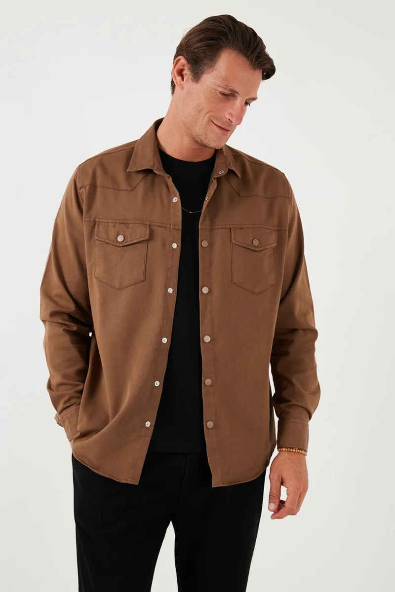 Buratti Cotton Regular Fit Double Pocket Shirt Men's Shirt CF24W116927