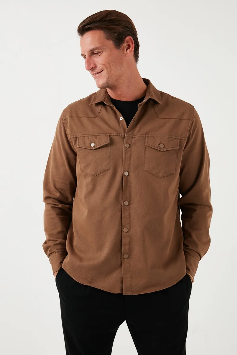 Buratti Cotton Regular Fit Double Pocket Shirt Men's Shirt CF24W116927