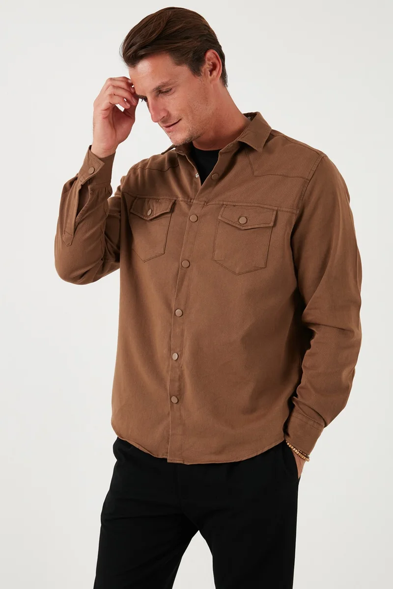 Buratti Cotton Regular Fit Double Pocket Shirt Men's Shirt CF24W116927