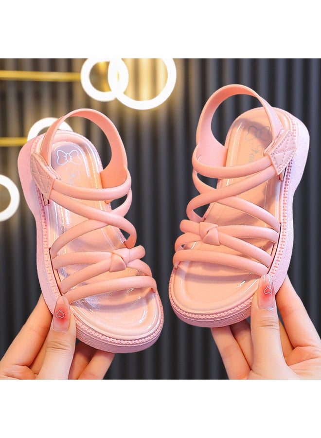 New Summer Slippers Girls Cool Soft Bottom Non-slip Comfortable Fashion Roman Style Zhongda Children's Sandals
