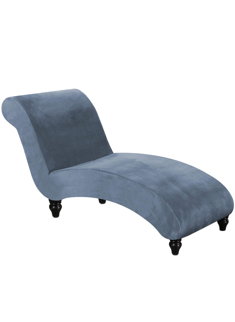 FantasDecor FantasDecor Chaise Lounge Slipcover Velvet Cover Luxury for Living Room Indoor Stretch Ultra Soft Machine Washable Stone Blue 