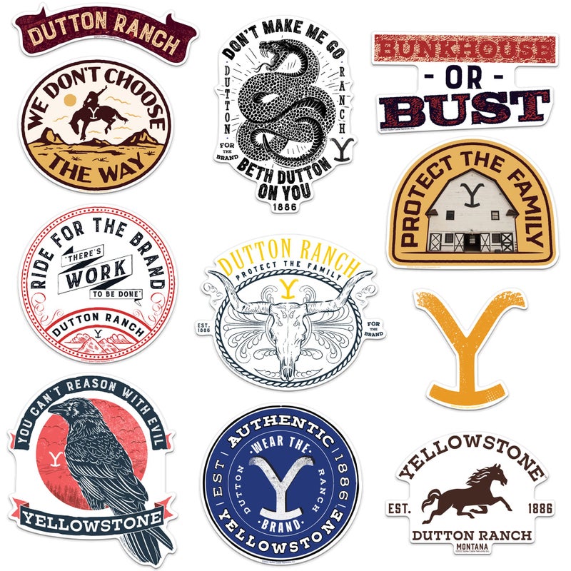 GRAPHICS & MORE Yellowstone TV Show Large Sticker Pack Die Cut Vinyl Large Deluxe Stickers Variety Pack - Laptop, Water Bottle, Scrapbooking, Tablet, Skateboard, Indoor/Outdoor - Image 1