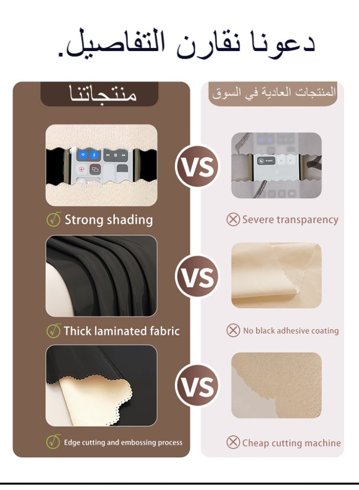 نامالو ستائر مزدوجة بنسبة 100% لمنع الضوء، تثبيت سهل بشريط لاصق، لا حاجة للحفر، مناسبة للنوافذ بمختلف الأحجام، لغرف النوم والمطابخ وغرف المعيشة وغيرها - Image 3