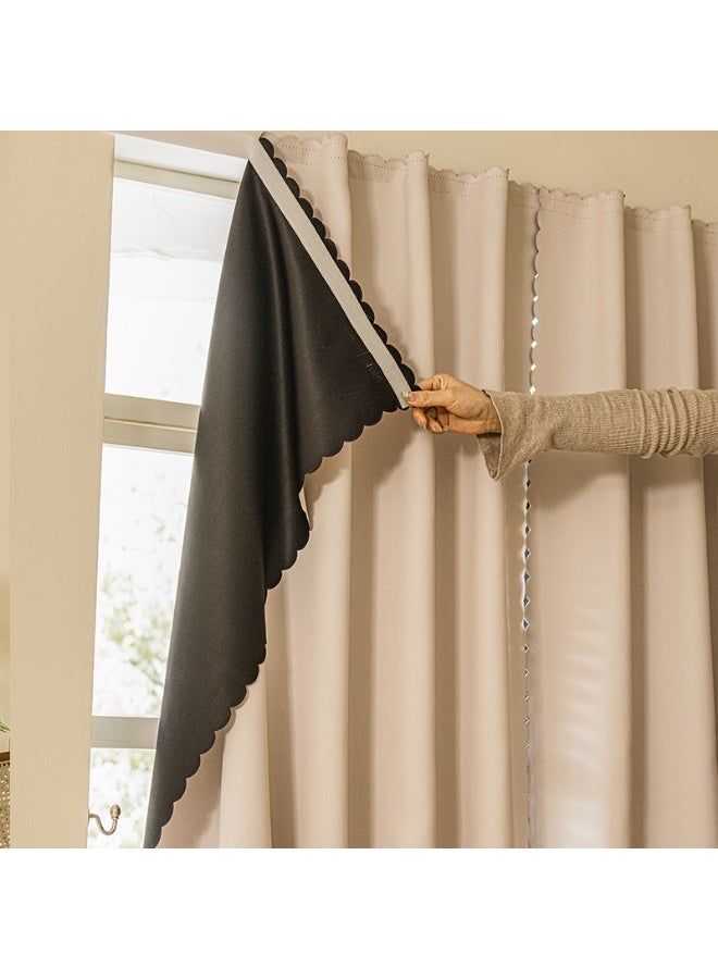 2 pieces of 100% blackout curtains, easy to install with Velcro, no drilling required, suitable for windows of all sizes, ideal for bedrooms, kitchens, living rooms, and more - view 3