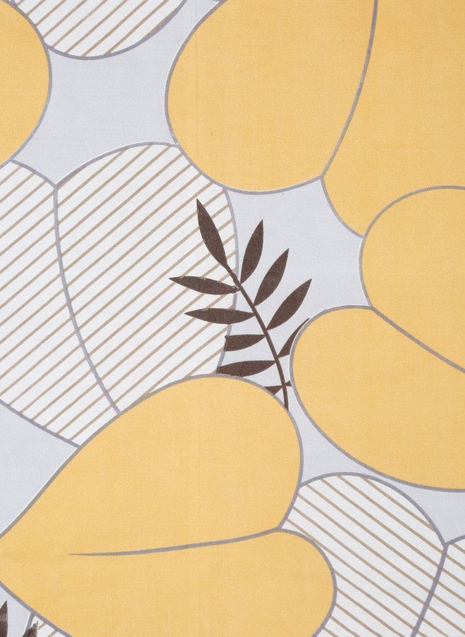 Arrabi Yellow Leaf Polycotton 300 TC Fitted King Fine Bedsheet with 2 Pillow Covers - Image 4