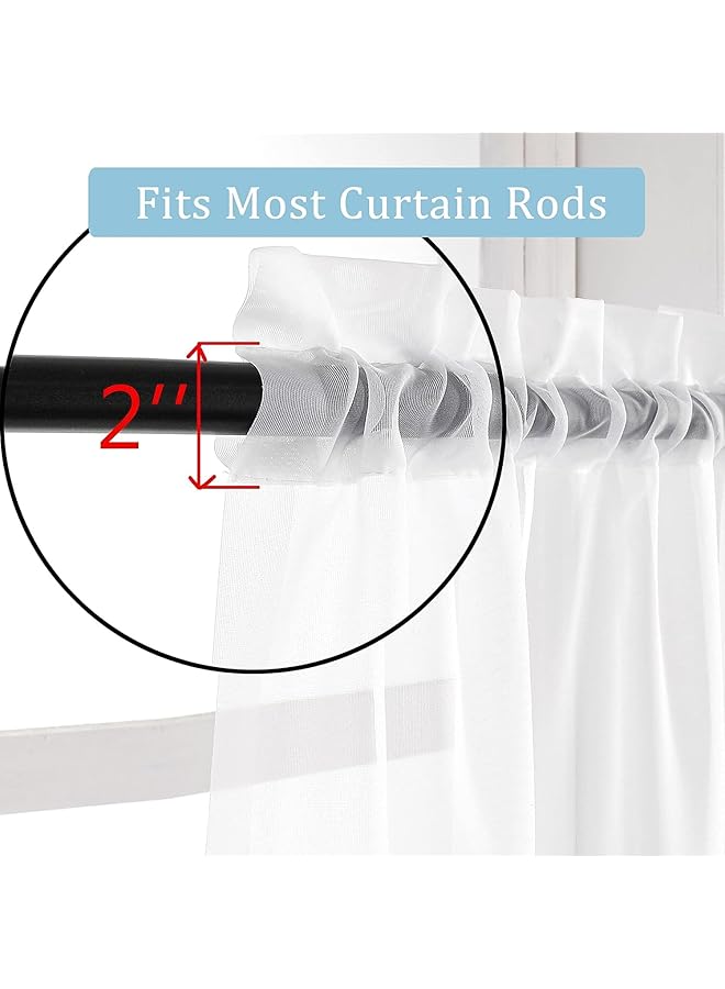 erorex 2 Pcs Window Sheer Curtains Long Panels Sheer Curtains With Ring Top Elegant Drapes Sheer Curtain Clear Transparent Basic Rod Pocket Panel Decor For Bedroom Living Room Yard Kitchen - Image 4