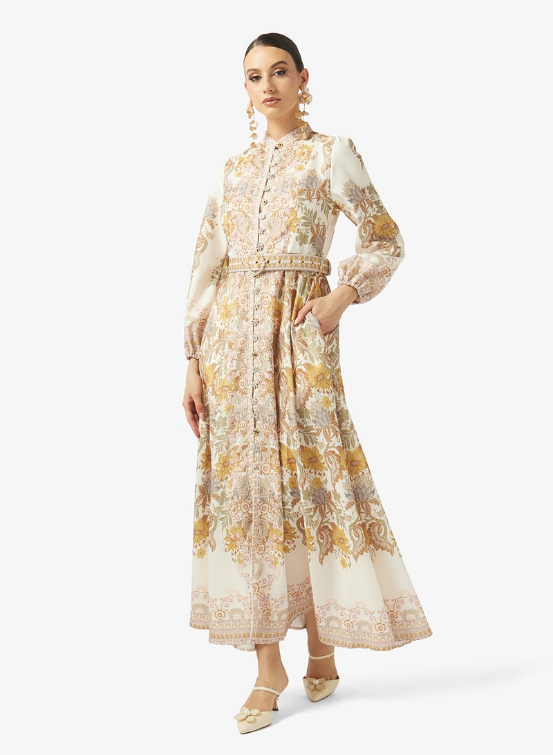 Khizana Abstract Print Dress - Image 1