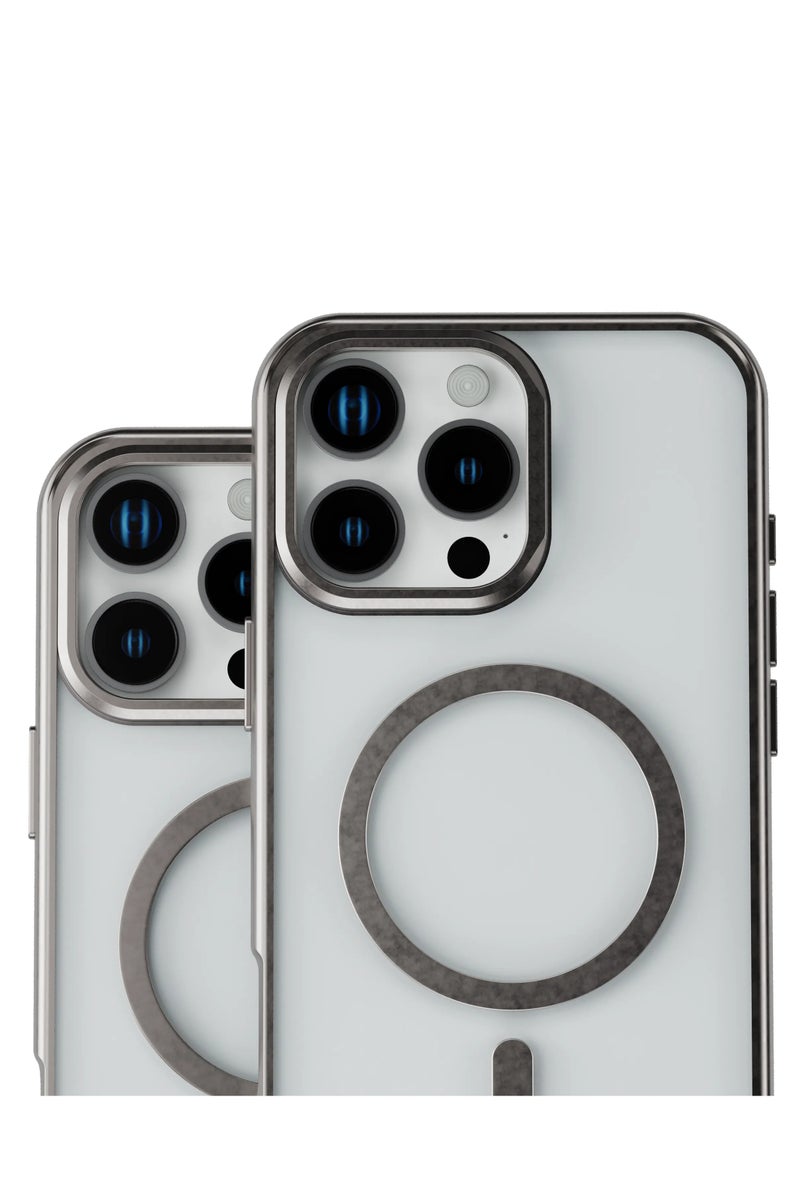 ليفيلو جراب Magsafe Elio PC لهاتف iPhone 16 Pro  مع حامل معدني لحلقة الكاميرا / مضاد للاصفرار / حامل مدمج / تصميم رفيع للغاية - تيتانيوم - Image 4