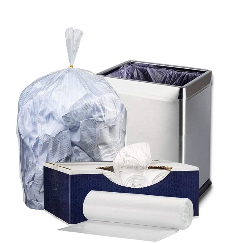Plasticplace أكياس قمامة بلاستيكية سعة 710 جالون 8 ميكرون شفافة عالية الكثافة 24 × 24 1000 عدّ - Image 3