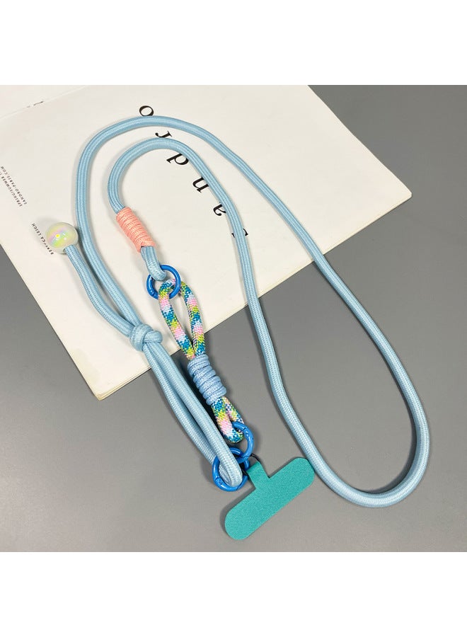 Color‑Block Woven Crossbody Phone Lanyard, Multi‑Functional Adjustable Anti‑Lost Anti‑Drop Long Phone Strap - Image 1